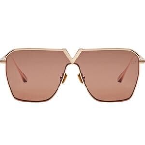 New! Valentino V Goldshield VLS 137B, Stylish Gold Sunglasses, Authentic